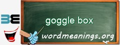 WordMeaning blackboard for goggle box